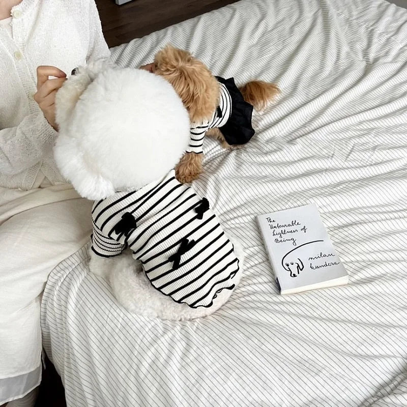 Striped Pet Dress for Small Dogs