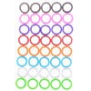 A set of colored silica gel hair scissors, arranged in rows of various colors.