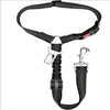 Black automatic retractable dog leash with a buckle and strap.