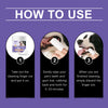 Instructions for using pet dental care wipes, showing steps 1 through 3.