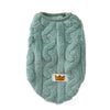 A light teal fuzzy fleece pullover sweatshirt for small dogs and cats.