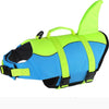 Neon yellow and blue dog life jacket designed for swimming