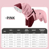 Impermeable rosa de doble capa para mascota con arnés, vista de plano