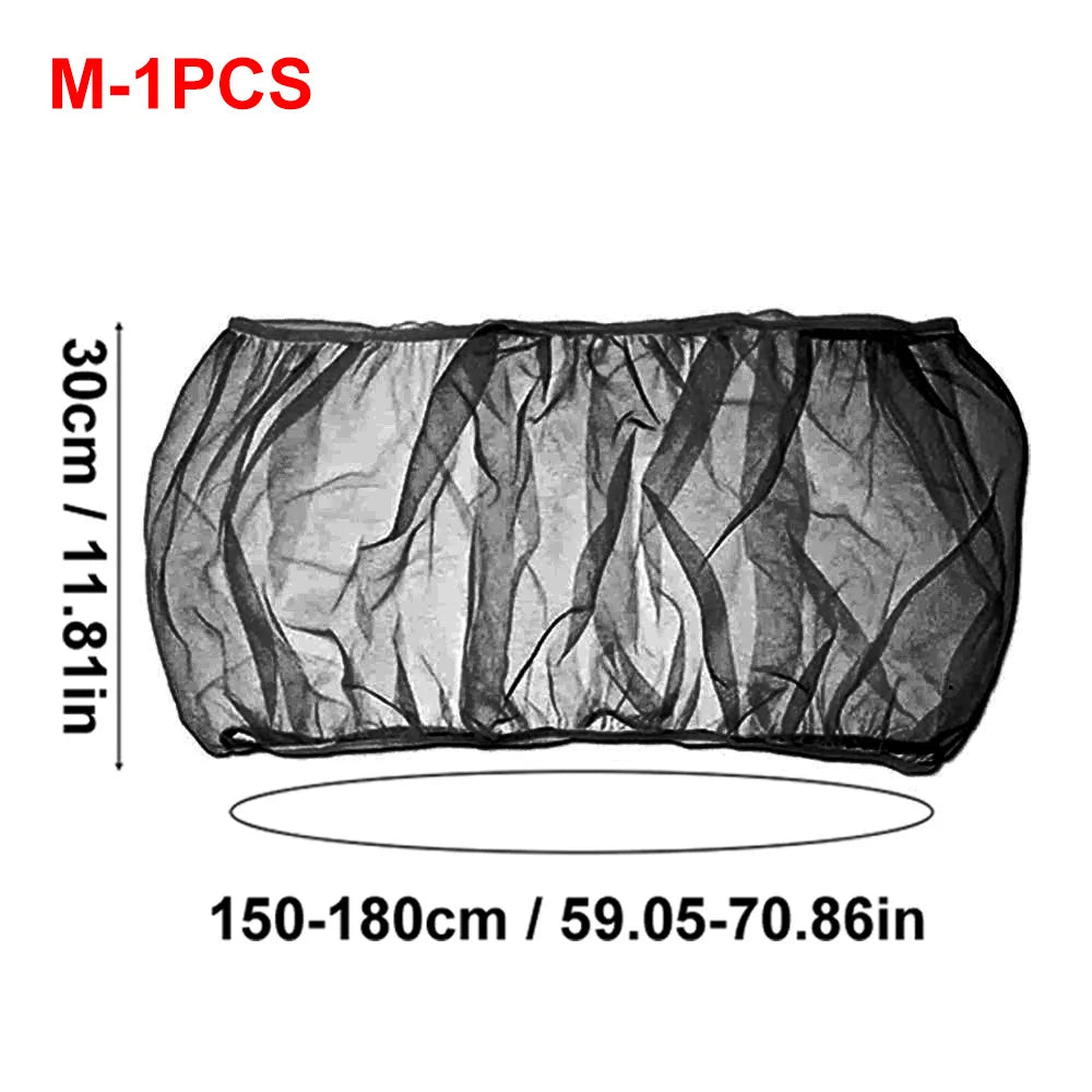 Black stretchy bird cage seed guard net, 30cm wide, for protection.