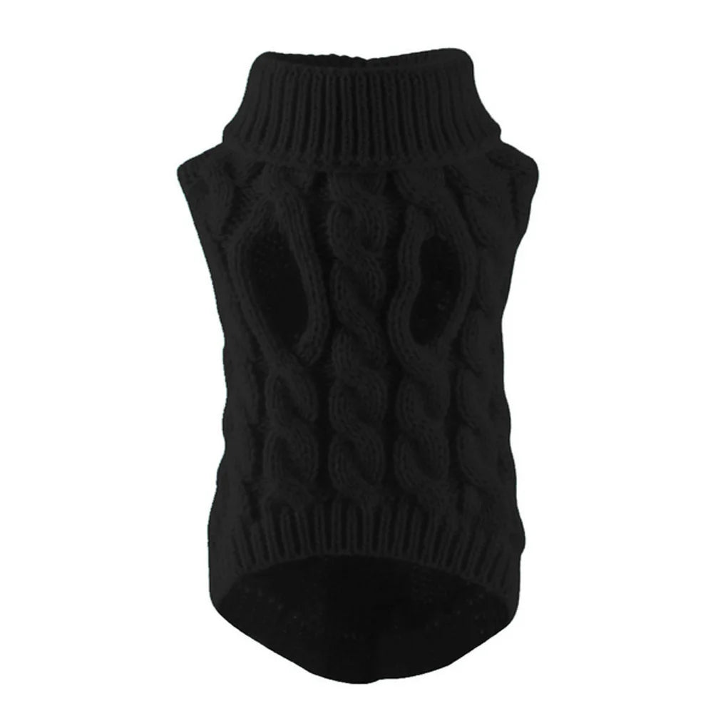 Pull en tricot noir pour petit chien