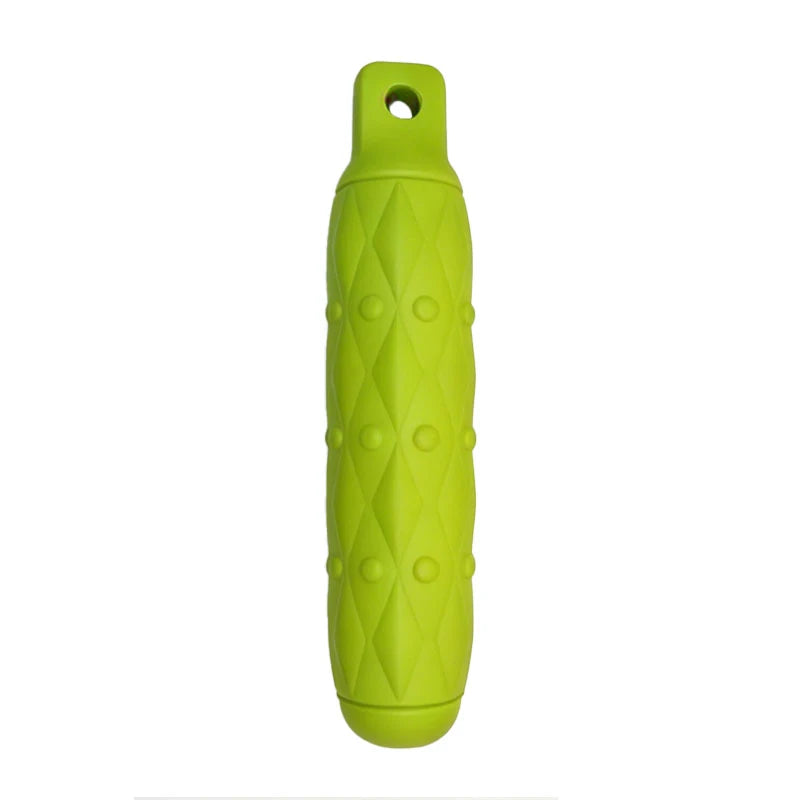 A bright lime green durable EVA chew toy designed for large dogs.