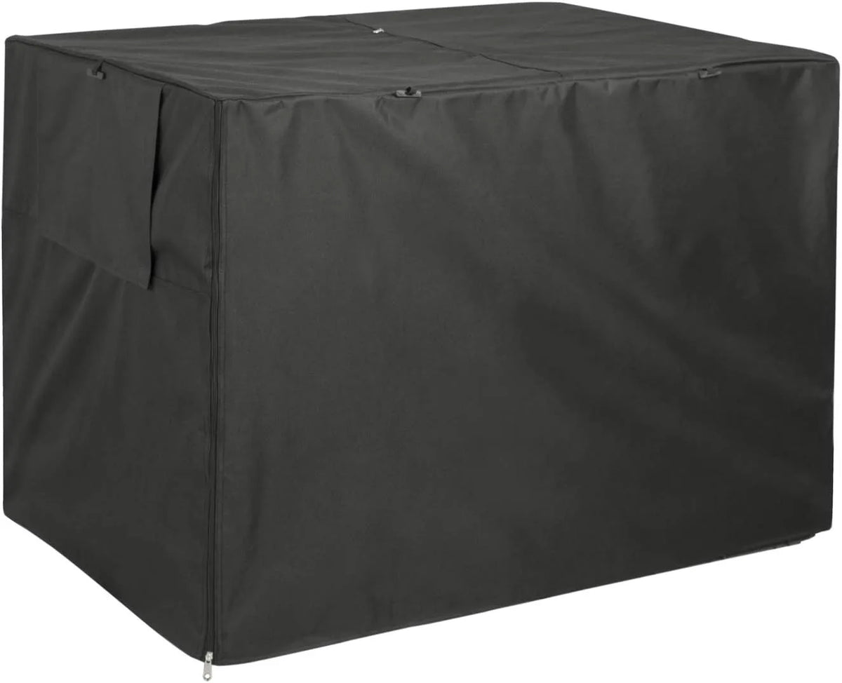 Cubierta resistente negra para jaulas de mascotas, diseñada para protegerlas.