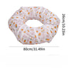A light pink foldable cat play tunnel with a pattern of orange and white cats