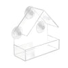 Clear window hanging bird feeder with multiple feeding ports for outdoor wildlife