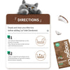 Instructions for using Cat Toilet Deodorizer powder, showing steps to add and apply the product.