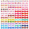 A collection of 200 cute handmade bow shapes in various colors and patterns for dogs and cats