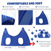 Harnais de toilettage bleu pour animaux, conçu pour protéger la poitrine et le cou avec un design élargi pour les oreilles et