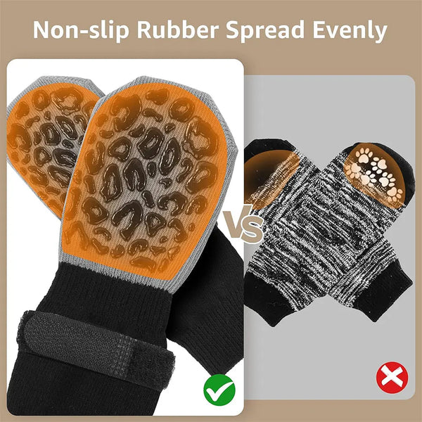 Comparison of non-slip rubber spread evenly dog socks for paw protection