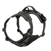 Black padded dog traction chest harness for training and control