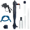 Un kit de pompe et d'outils pour nettoyer le gravier d'un aquarium, comprenant une pompe, un tuyau et un outil de nettoyage.