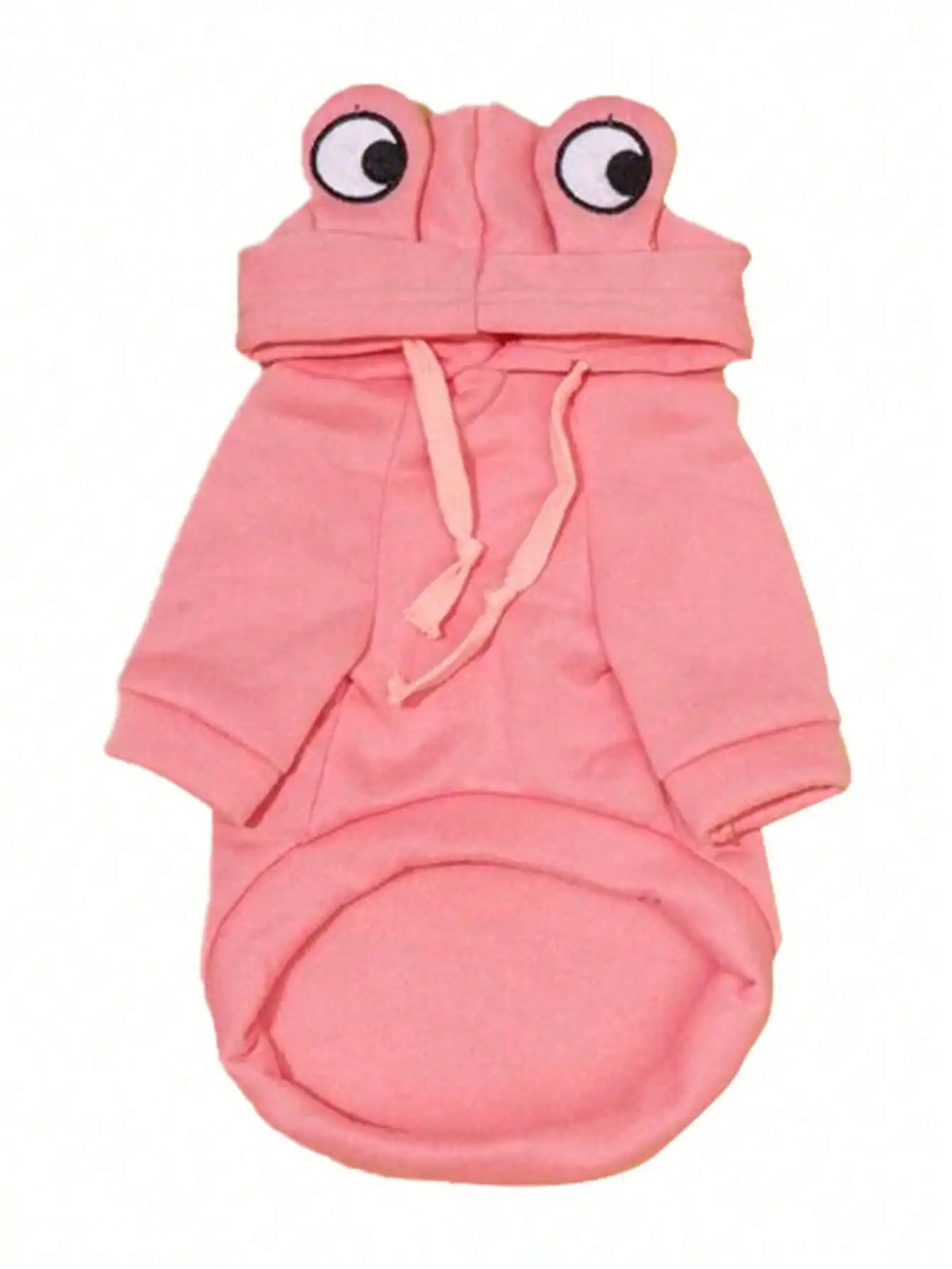 A pink frog-themed sweater designed for dogs.