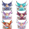 A collection of cozy double-layer fleece hammocks for small pets in various colors and patterns.