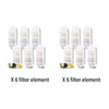 Six white filter elements for a stainless steel cat water fountain with smart sensor