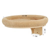Árbol para gatos de madera de varias capas y poste para rascar, con dimensiones de 38.5cm de ancho y 12.6cm de alto.