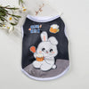 A black sleeveless vest featuring a cute white rabbit character holding a golden cup and a fluffy cloud.