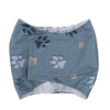 Light blue washable dog sanitary wraps for male dogs with paw print and star patterns