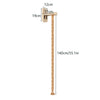 Wall-mounted cat climbing shelves featuring a hammock and scratching post, shown with dimensions.