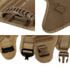 A set of brown durable dog harness and leash components for training and walking.