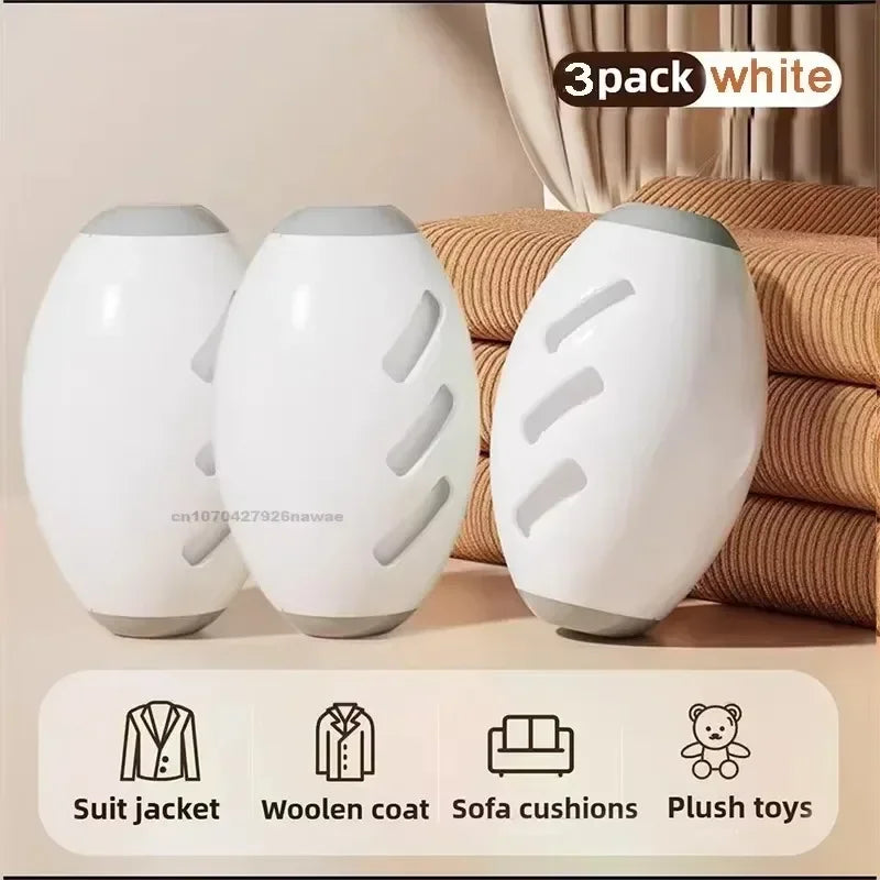 Three white reusable gel lint rollers shown next to various items like a suit jacket, woolen coat, sofa cushions, and plush t