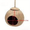 Natural coconut shell bird nest house with a hanging lanyard