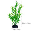 Plante aquatique artificielle vert vif avec un feuillage luxuriant, présentée droite.