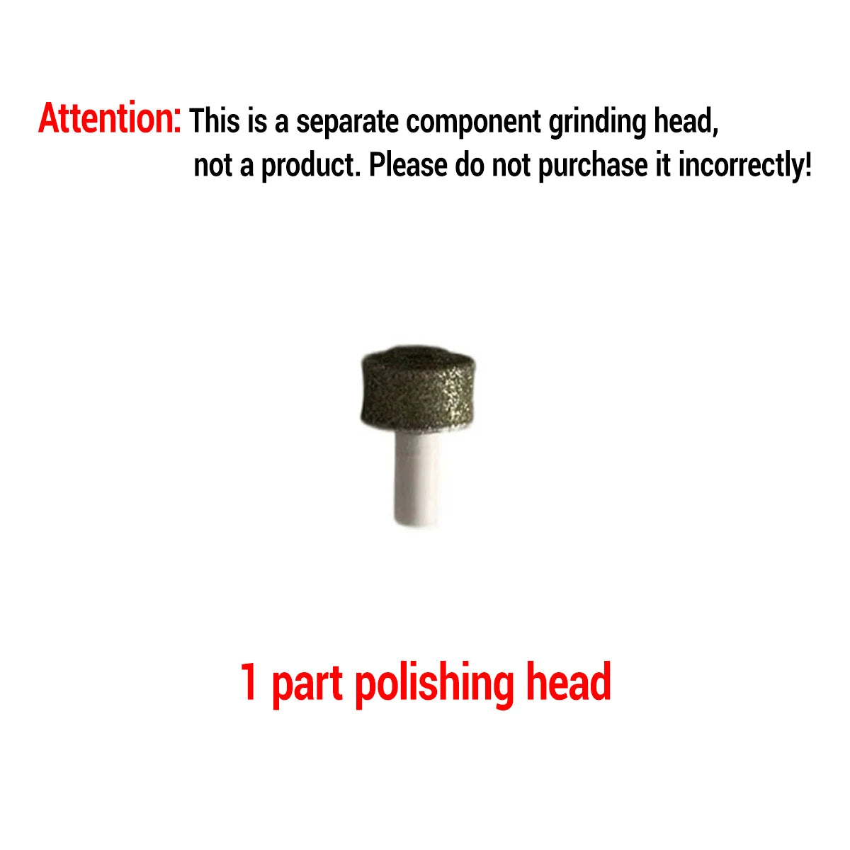 A single part polishing head for a rechargeable electric dog nail grinder.