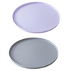 A purple waterproof silicone pet feeding mat for dogs and cats.