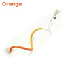 A long, flexible orange cotton rope toy with a tassel end.