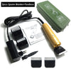 A set of two spare blades and a toolbox for a professional corded pet clipper.