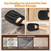Guantes reutilizables negros para aseo de mascotas, diseñados para quitar pelusa y pelo sin dañar