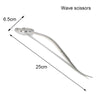 Edelstahl-Wellen-Schere mit 6,5 cm Öffnung und 25 cm Länge.
