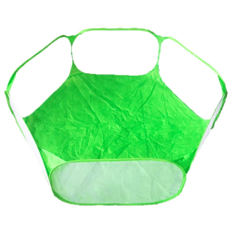 A bright green portable pet playpen for small animals with a rounded, open design.