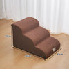 Brown washable non-slip pet stairs designed for climbing onto beds and sofas