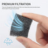 A hand holds a black foam filter for pet water fountains, demonstrating premium filtration.