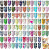 A collection of 100 dog bandanas featuring various donut print designs for holidays and parties