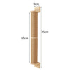 Wall-mounted cat climbing shelves featuring a hammock and scratching post, made of natural wood and sisal rope.
