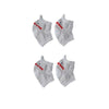 Pair of gray breathable dog knee pads with red accents for joint protection and floor traction