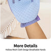 Hellviolettes TPR-Soft-Materialhandschuh für Tierpflege und Massage.