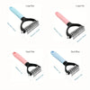 Stainless steel pet grooming combs in large and small sizes with blue and pink colors