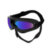 Black adjustable anti-glare pet sunglasses for dogs with purple lens tint