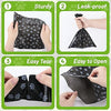 Four images demonstrating the sturdy, leak-proof, easy tear, and easy open features of dog waste bags.