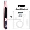 Pinkes Haartrimmer für Haustiere mit Ersatzklinge und Ladekabel