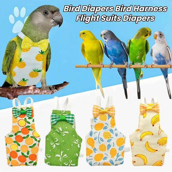 Colorful washable flight suits diapers for pet birds including parrot and similar species