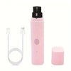 A pink quiet rechargeable pet nail grinder with a black cap and a separate pink grinding unit.