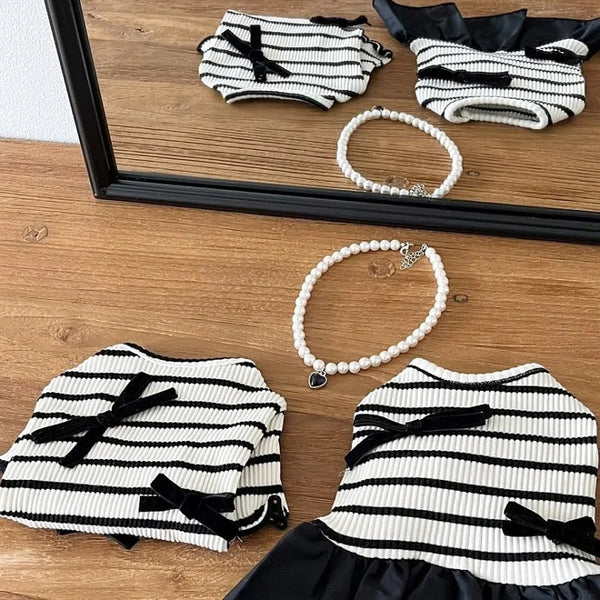Striped Pet Dress for Small Dogs